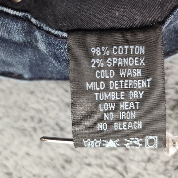 XXX Rude Jeans Men's 30x32 Blue Skinny Leg Denim Cotton Stretch Gothic Raw Wash - Picture 9 of 12